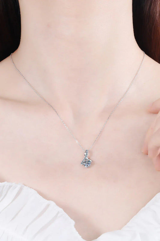1 Carat Moissanite Sterling Pendant Necklace - Coastal Glow Velanci
