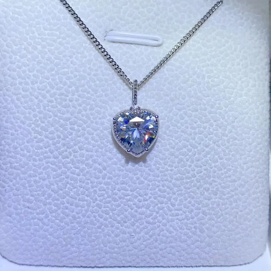 2 Carat Moissanite Sterling Silver Necklace All Day Wear Velanci