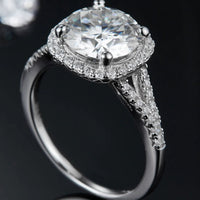 3 Carat Moissanite Halo Ring Giulia - Bold Center Sparkle Women's Ring Velanci