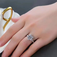 Twisted Sterling-Silver Moissanite Ring 3 Carat Lia - Shine Women's Ring Velanci