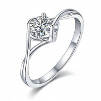 Moissanite Ring Giovanna - 0.5 Carat Pink Sparkle In Silver Women's Ring Velanci