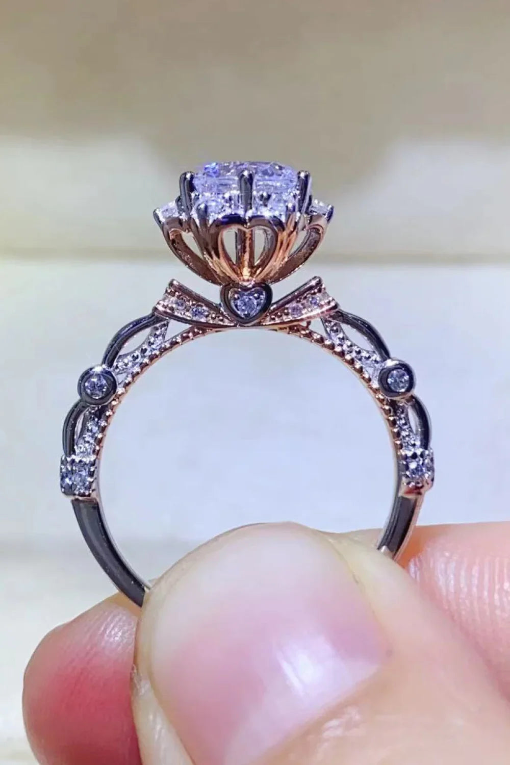 1 Carat Moissanite Ring Giovanna - Sterling Shine Women's Ring Velanci