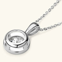 Moissanite Necklace - 2 Carat Bezel Sterling Silver Chain Velanci