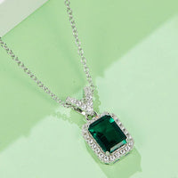 1.25 Carat Lab-Grown Emerald Pendant In Sterling Silver Velanci