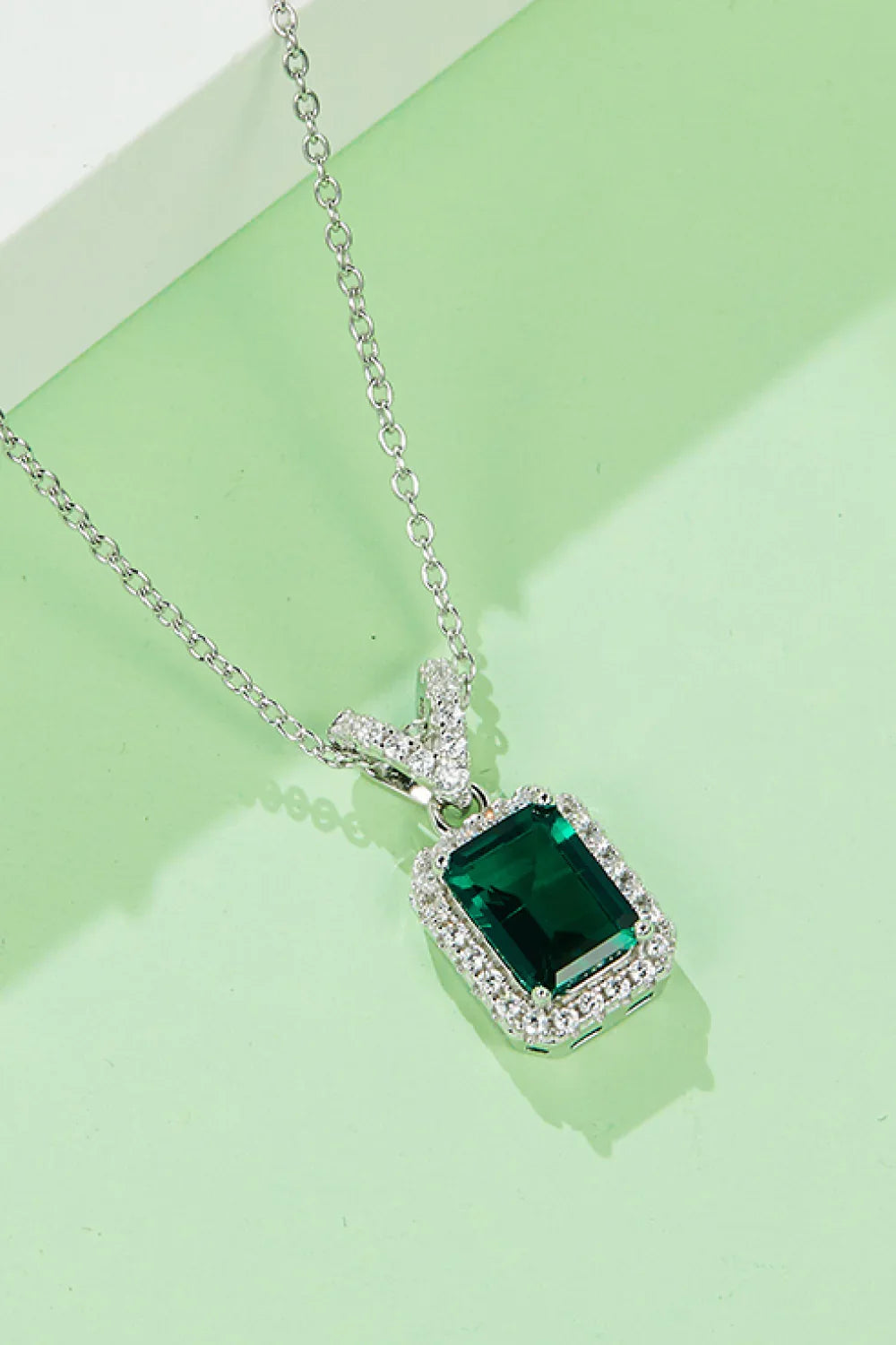 1.25 Carat Lab-Grown Emerald Pendant In Sterling Silver Velanci