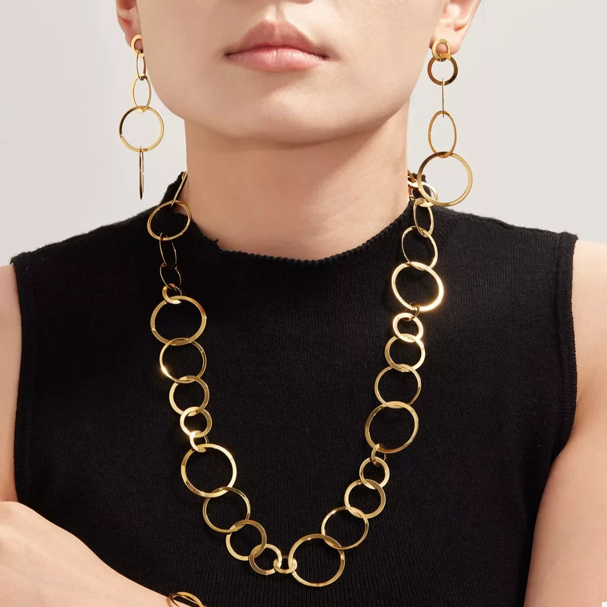 Chain Link Necklace - 18K Gold-Plated Coastal Glam Velanci