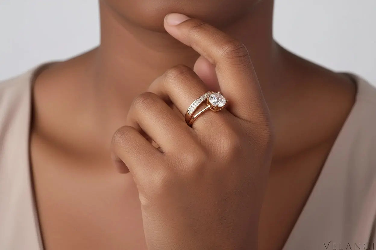 Ring Giulia - 18K Gold-Plated Zircon Ring, Elegant Shine Velanci