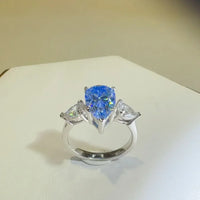 Teardrop Ring Giulia - 2ct Moissanite Sterling Silver Women's Ring Velanci