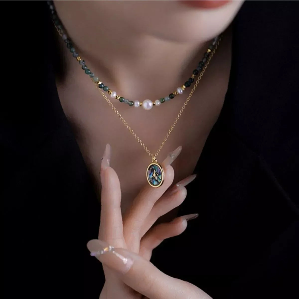 Freshwater Pearl Necklace Set Necklace - 18K Gold Plated Velanci