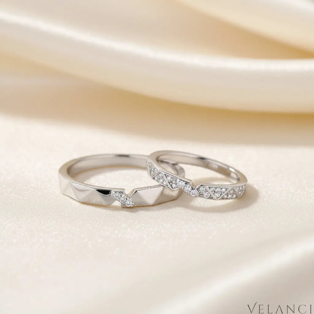 Moissanite Minimalist Rhodium Ring Alessia - Subtle Sparkle Velanci