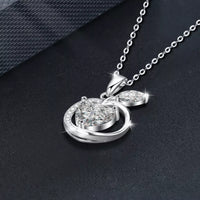 Apple Pendant Necklace - 2 Carat Moissanite Sterling Silver Velanci