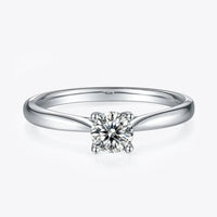 Moissanite Solitaire Ring Bianca - 0.5ct D VVS1 Silver Women's Ring Velanci