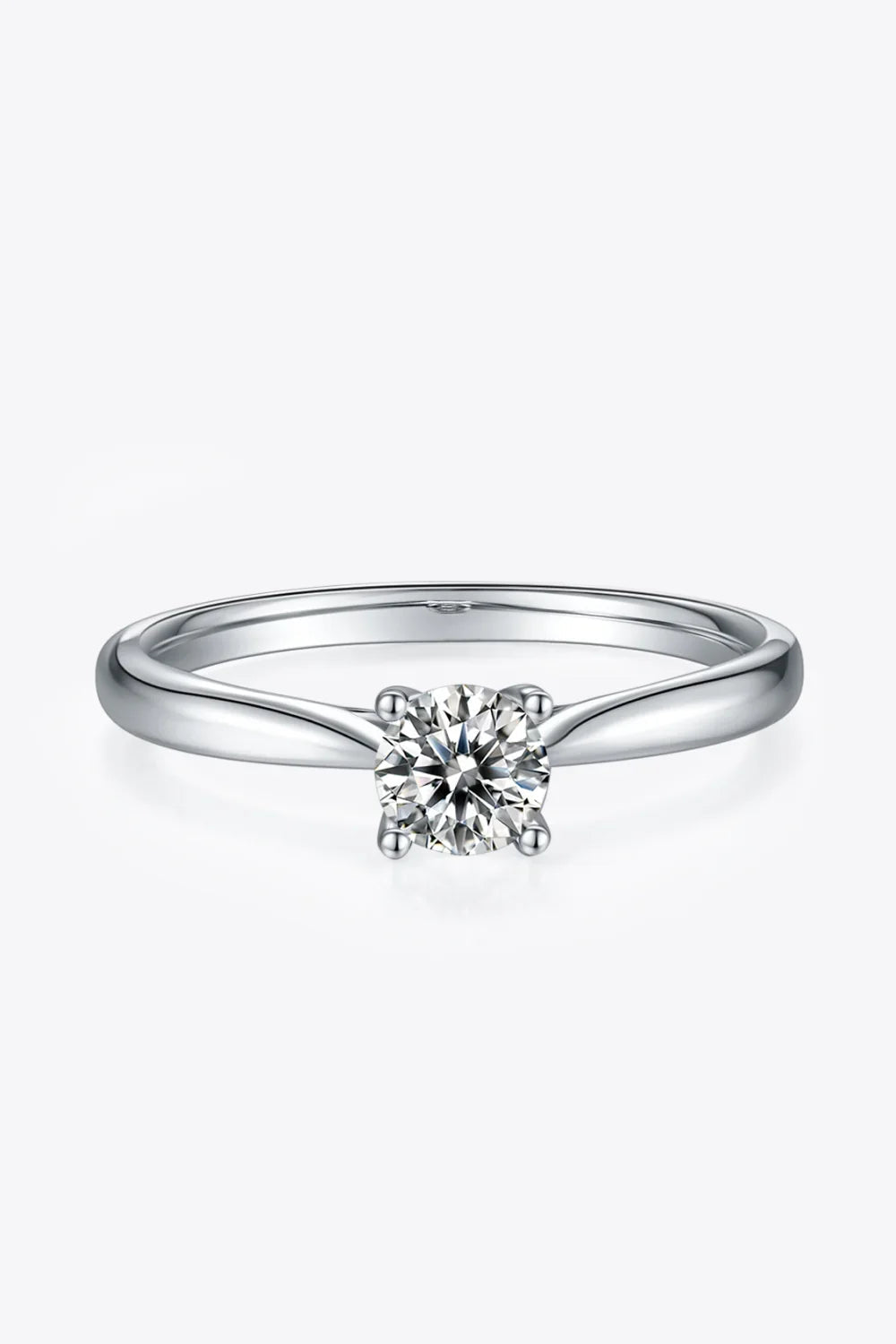 Moissanite Solitaire Ring Bianca - 0.5ct D VVS1 Silver Women's Ring Velanci