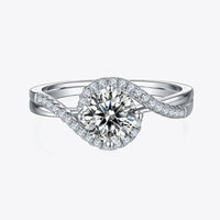 Moissanite Ring Ariella - Crisscross 1Ct Sterling Silver Women's Ring Velanci