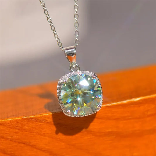 5 Carat Moissanite Pendant Necklace - Sterling Silver Shine Velanci