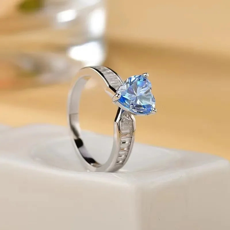 2 Carat Moissanite Sterling Silver Ring Isabella - Coastal Women's Ring Velanci