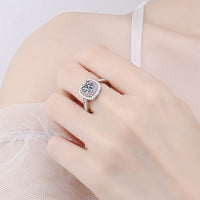 1-Carat Moissanite Ring Livia - Sterling Silver Halo Women's Ring Velanci