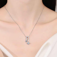 Moissanite Necklace - 1.3ct Sterling Silver Rhodium-Plated Velanci