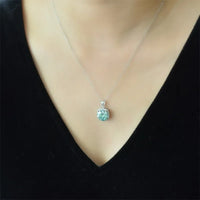 5 Carat Moissanite Pendant Necklace - Sterling Silver Shine Velanci