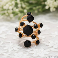 Ring Giulia - 18K Gold-Plated Layered Crystal Shine Women's Ring Velanci