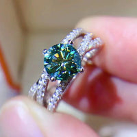 Ring Giovanna - 1ct Moissanite Sterling Silver Ring Women's Ring Velanci