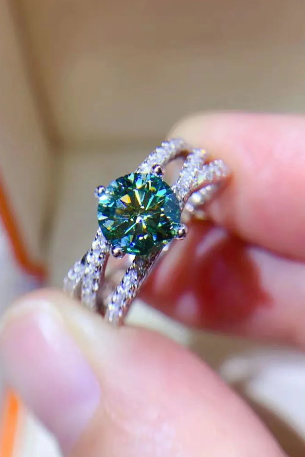 Ring Giovanna - 1ct Moissanite Sterling Silver Ring Women's Ring Velanci