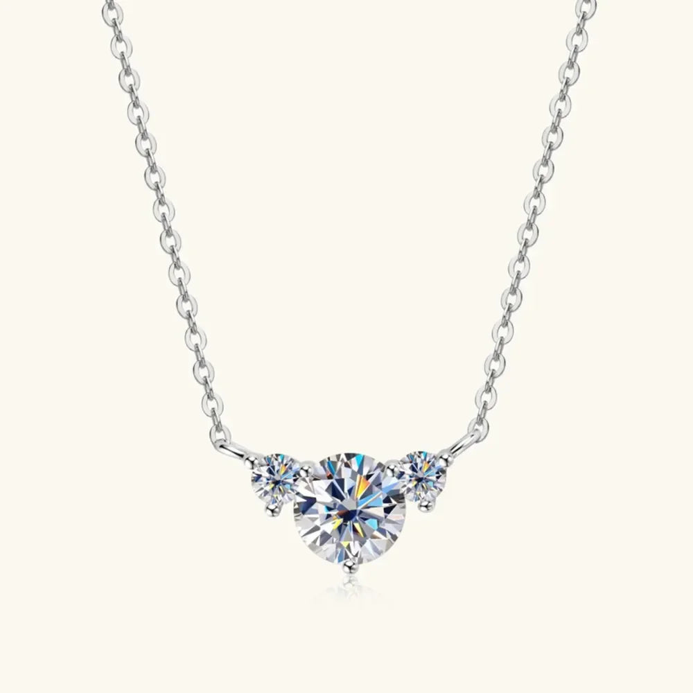 1.2 Carat Moissanite Sterling Silver Necklace - D Color VVS1 Velanci