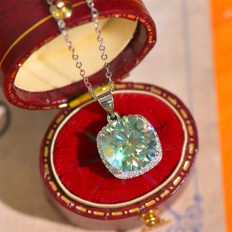 5 Carat Moissanite Pendant Necklace - Sterling Silver Shine Velanci