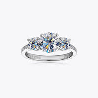 Moissanite Ring Ginevra - 3 Carat Sterling Silver Sparkle Women's Ring Velanci