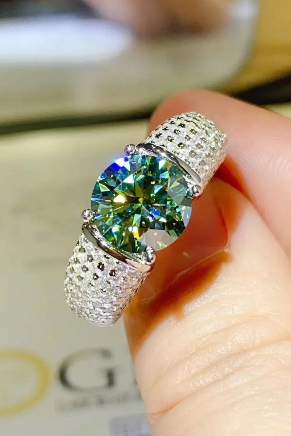 Ring Giulia - 3 Carat Moissanite Silver Ring Shine Women's Ring Velanci