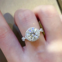 3 Carat Sterling Silver Moissanite Ring Giulia - Bright Women's Ring Velanci
