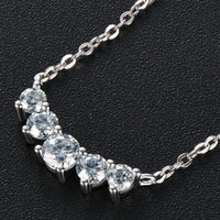 Platinum Plated Minimalist Moissanite Pendant Necklace - Arc Velanci