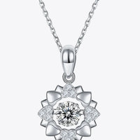 Flower Moissanite Necklace - Sterling Silver Pendant Velanci