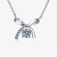 Rhodium-Plated Moissanite Sterling Necklace - Timeless Shine Velanci