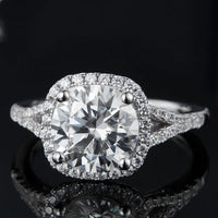 3 Carat Moissanite Halo Ring Giulia - Bold Center Sparkle Women's Ring Velanci