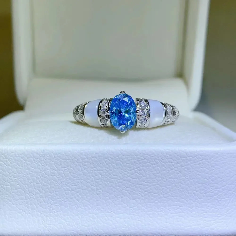 Ring Alessia - 1 Carat Moissanite Sterling Silver Ring Women's Ring Velanci