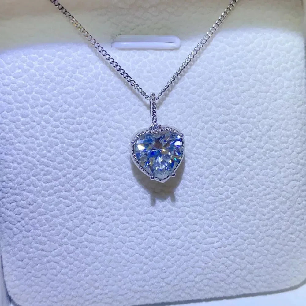 2 Carat Moissanite Sterling Silver Necklace All Day Wear Velanci