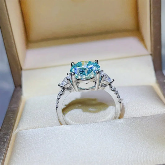 Ring Giulia - 5 Carat Moissanite Sterling Silver Shine Women's Ring Velanci