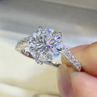 Ring Sofia - Minimalist 3 Carat Moissanite Sterling Silver Women's Ring Velanci