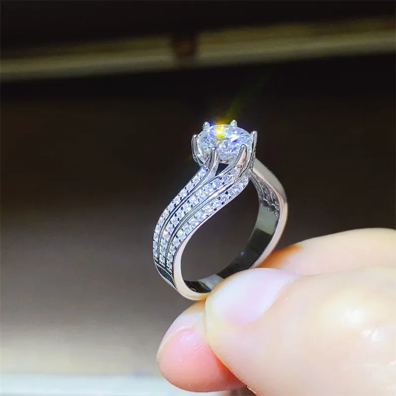 1 Carat Moissanite Ring Valentina - Coastal Brilliance Women's Ring Velanci