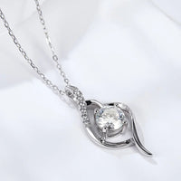 Platinum-Plated 1 Carat Moissanite Necklace - Subtle Shine Velanci