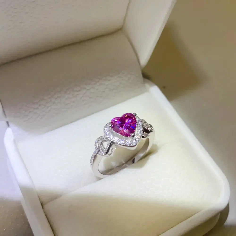 Ring Giulia - 1 Carat Moissanite Halo, Sterling Silver Women's Ring Velanci