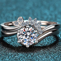 Ring Set Livia - Elegant Moissanite Comfort Fit Silver Women's Ring Velanci