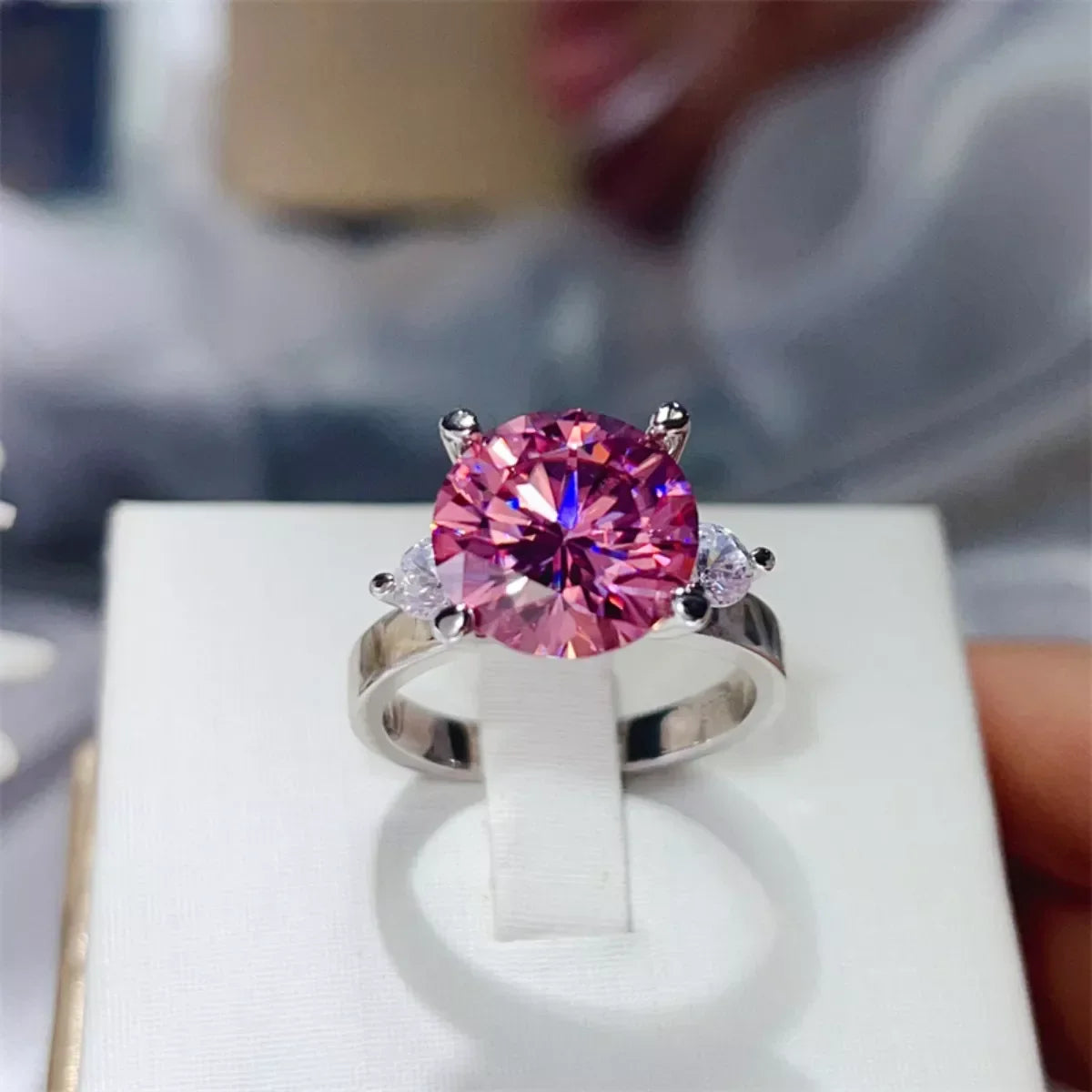 5 Carat Moissanite Ring Giulia - Radiant Fire Brilliance Women's Ring Velanci