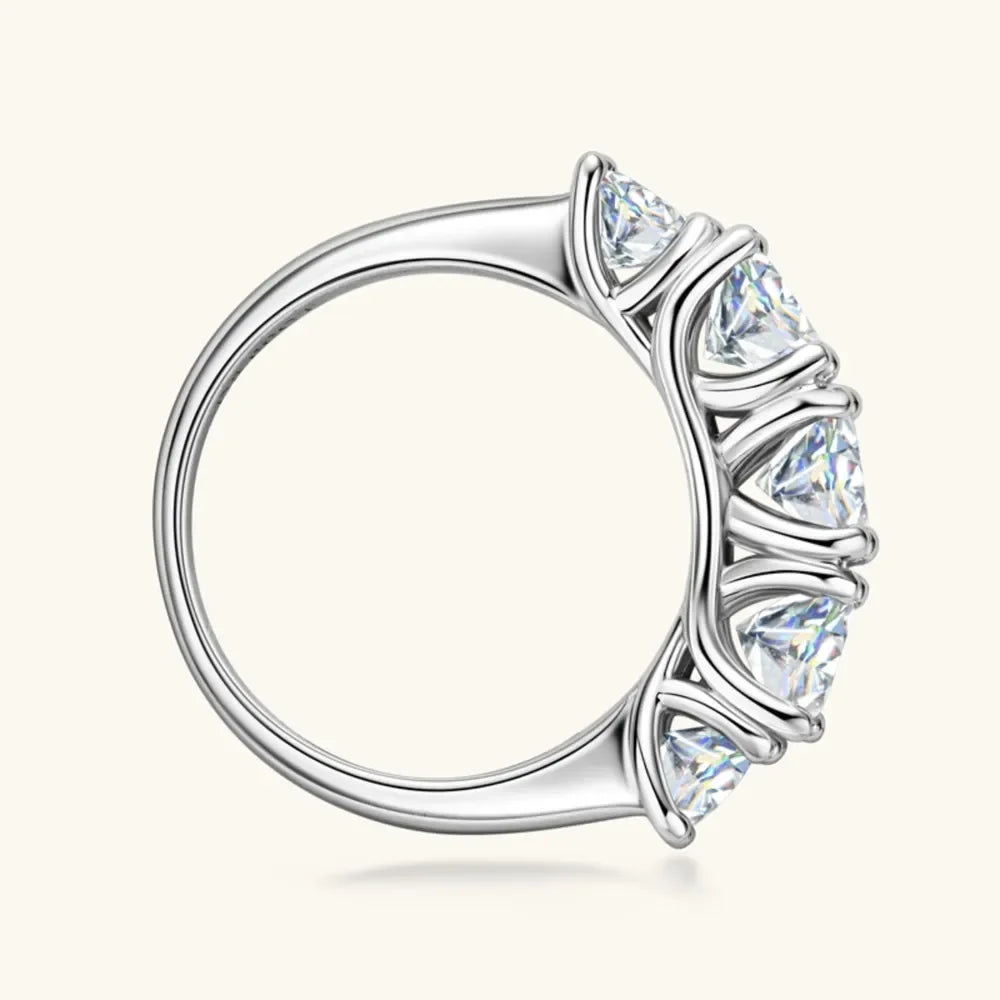 3.6ct Moissanite Sterling Silver Ring Alessia - Sea Sparkle Women's Ring Velanci