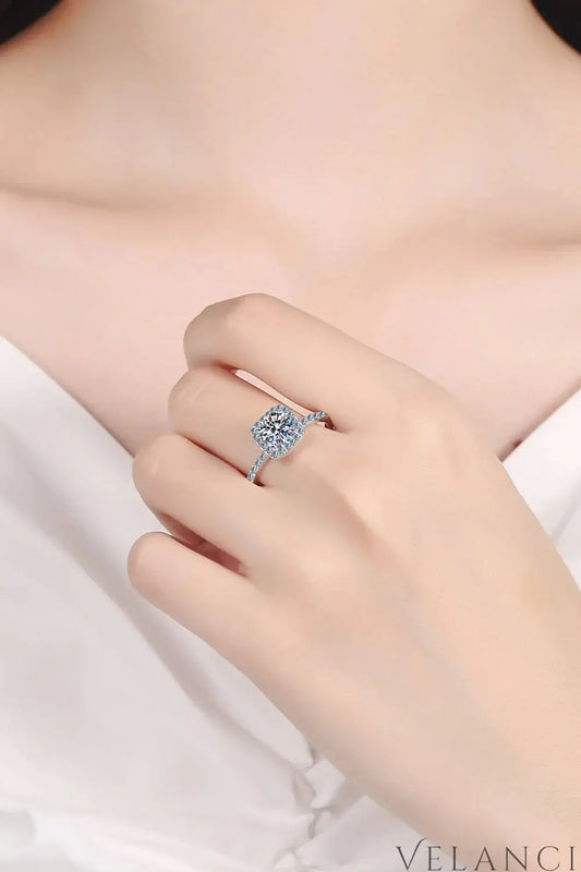 Square Moissanite Ring Giulia - Crisp Brilliance Shine Women's Ring Velanci