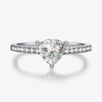Ring Raffaella - 1ct Triangle Moissanite Silver Band Women's Ring Velanci