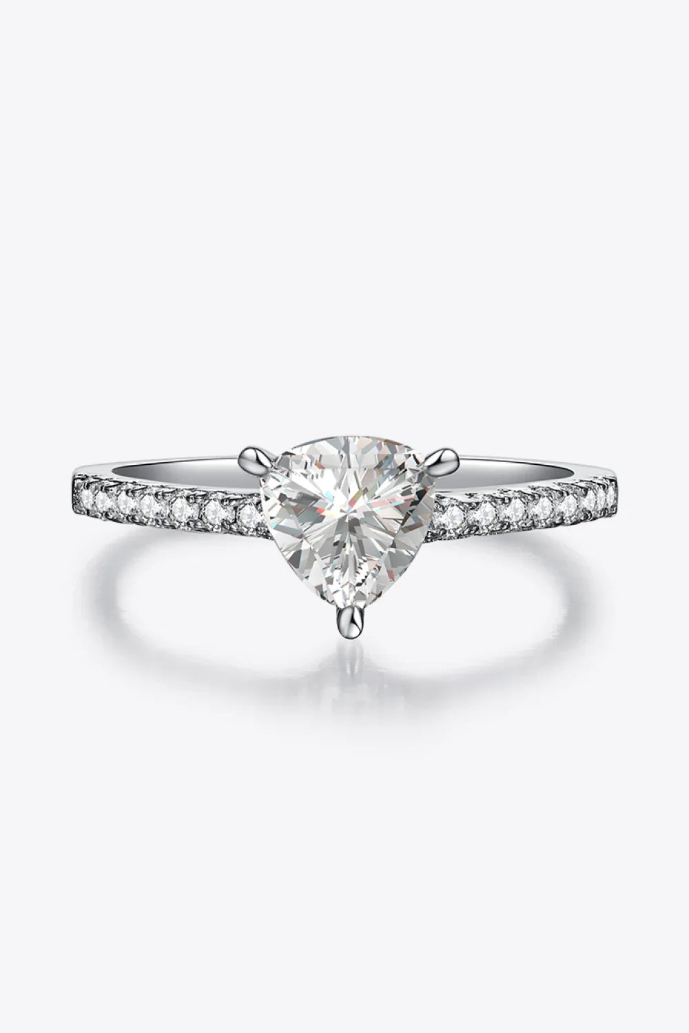 Ring Raffaella - 1ct Triangle Moissanite Silver Band Women's Ring Velanci