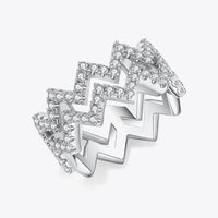 Moissanite Zigzag Stacking Rings Giulia - Everyday Sparkle Women's Ring Velanci