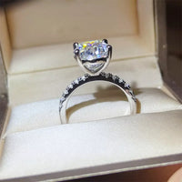 Ring Alessia - 8 Carat Moissanite, Pt-Plated Silver Women's Ring Velanci